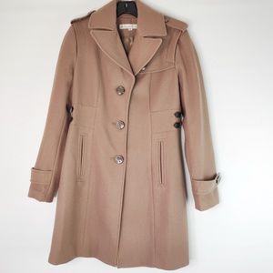Kenneth Cole New York Wool blend Tan fitted coat